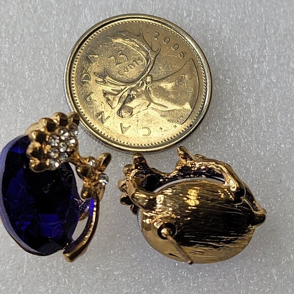 Oval Blue Fashion Crystal Faceted Earring - Picture 9 of 15